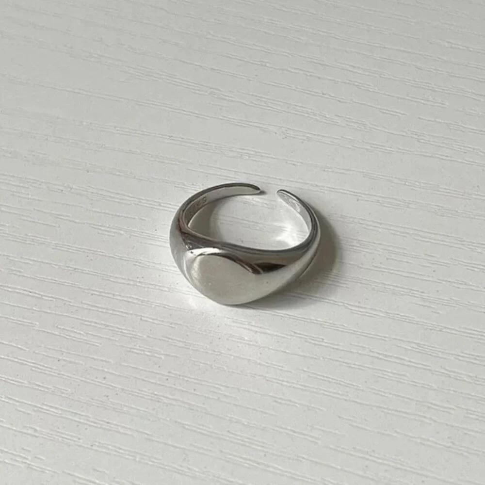 vintage silver signet oval ring